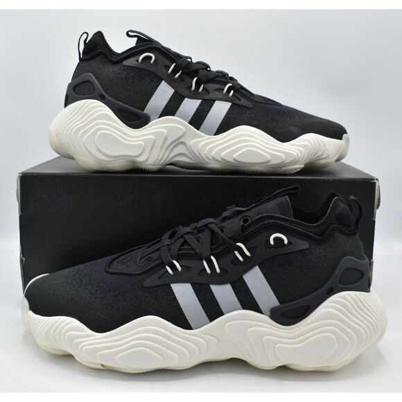 Adidas Mens Size 9 Trae Young 3 Black White Carbon Basketball Shoes Sneakers - Picture 9 of 11